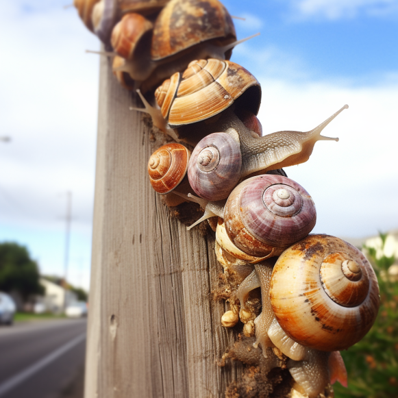 Why were so many snails clustered together on a Sunnyvale park fence post?