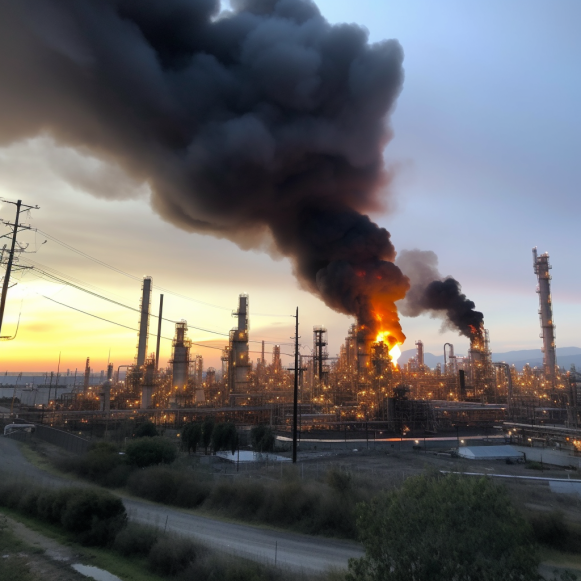 Flaring at the Martinez refinery Friday night