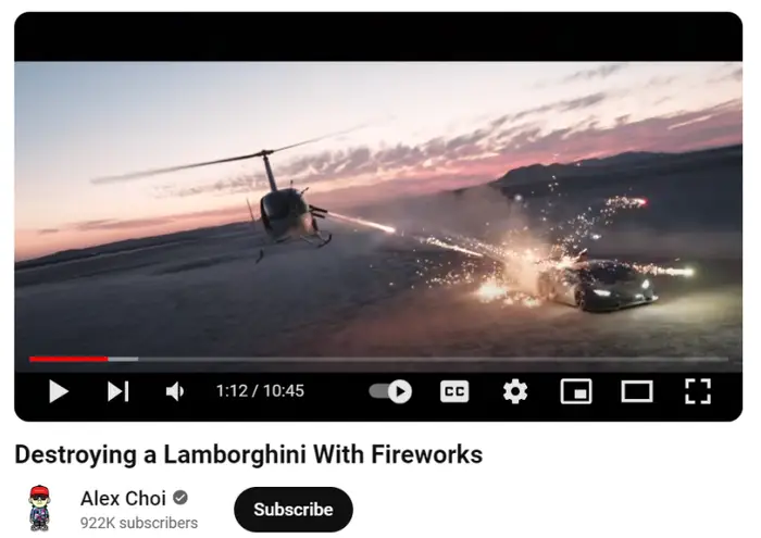 Oh, so now I can’t shoot fireworks at a Lambo from a helicopter?