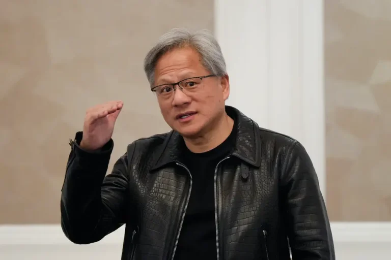 Nvidia CEO Jensen Huang tells David Solomon companies get things done 20 times faster with generative AI