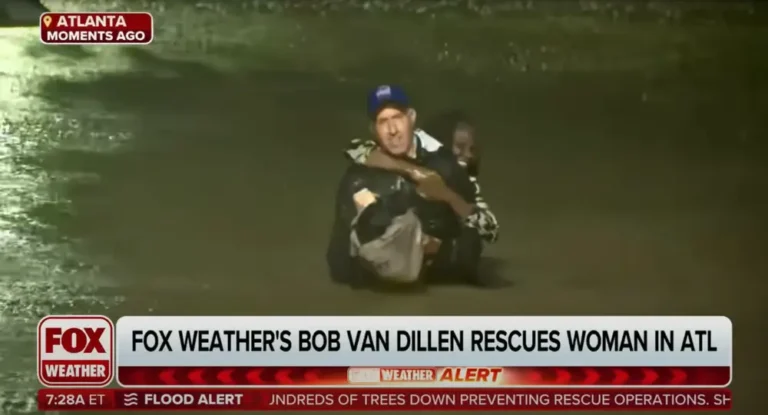 Video: Fox Weather reporter rescues a woman stranded in Hurricane Helene flood waters live on air