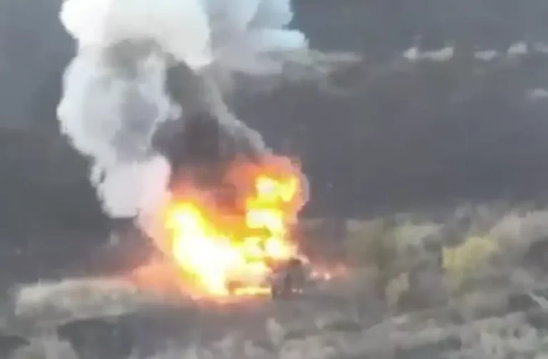 Video shows Ukrainian ‘dragon’ drone appearing to destroy a Russian tank with ‘molten thermite’