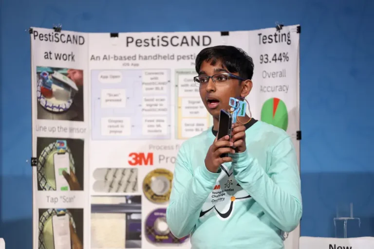 A 14-year-old’s award-winning invention uses AI to detect pesticides on fruit and vegetables