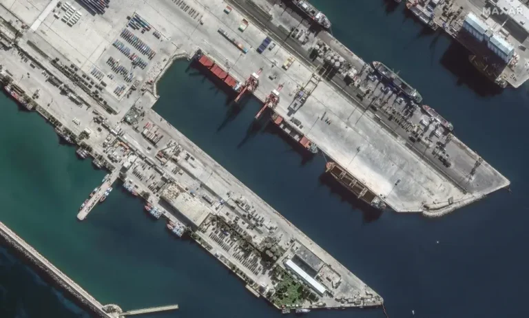 New satellite images show Russian cargo ships at the key Tartus naval base in Syria, apparently to haul away military equipment