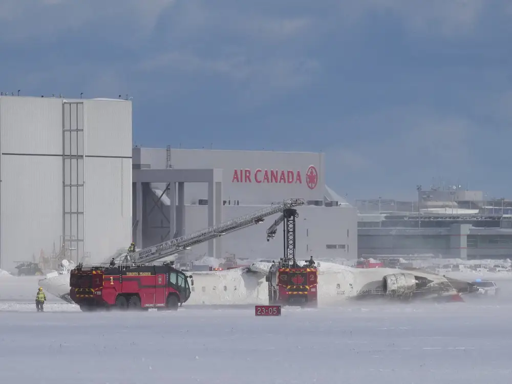 A Delta flight flipped upside down while landing at Toronto's main