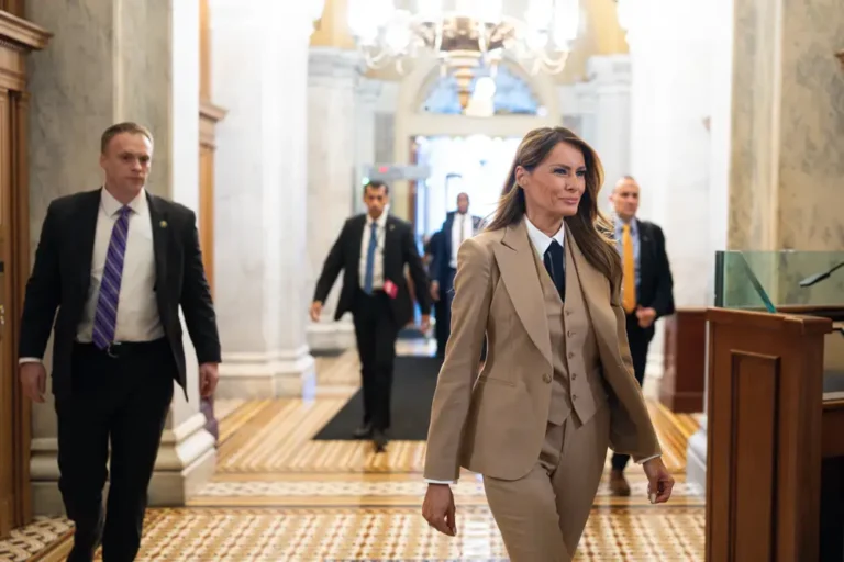 Melania Trump wore menswear again. It’s becoming her signature style for this term.