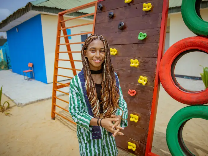A teen won $12,500 for building a playground out of recycled tires. She plans to build 3 more parks across Nigeria.