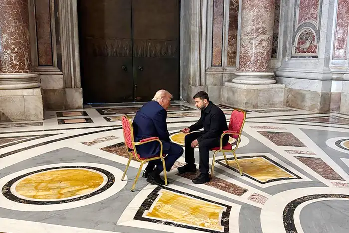 Trump and Zelenskyy met ahead of the Pope’s funeral — their first encounter since their White House clash